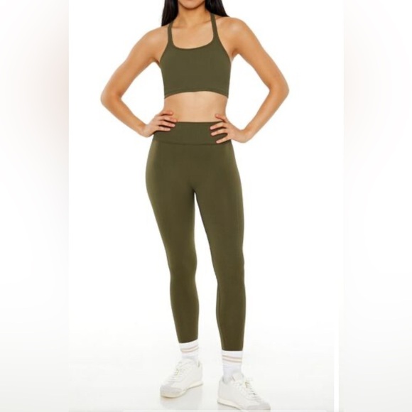 Active Seamless High-Rise Leggings Olive Green Large - Picture 1 of 13